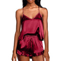 Solid Color Two-Piece Women's Summer Pajama Sets