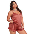 Plus Size Satin Cami Top and Shorts Pajama Set